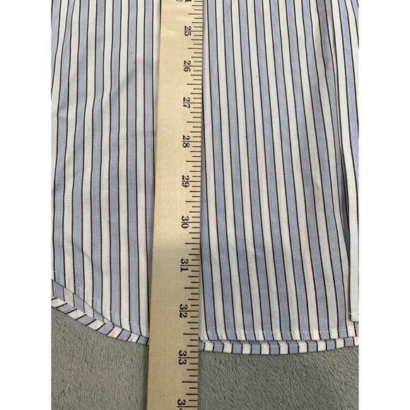 Paul Fredrick Trim Fit Men's 15.5-34 White Imperial Two Ply Cotton Dobby Shirt - Picture 5 of 9